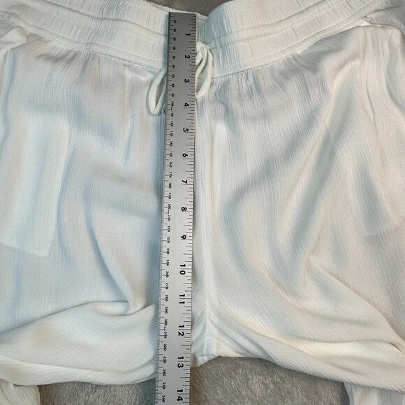Prana Fernie Beach Pant Womens XL White Swim Cover-Up Flowy Crinkle Wide Leg NWT - Picture 9 of 16